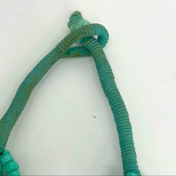 Boho Beaded layering Necklace - Teal & Orange - Picture 5 of 5